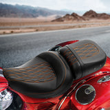 C.C. RIDER Indian Seat 2 Piece 2 Up Seat Lattice Stitch Studs Design For Indian Chieftain Dark Horse Chieftain Limited Chieftain Elite, 2014-2023