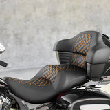 C.C.RIDER Indian Chieftain 2 Up Seat Touring Motorcycle Seat With Passenger Backrest Pad, 2014-2024