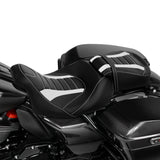 C.C. RIDER Touring Seat Two Piece 2 Up Seat Low Profile Driver Passenger Seat For Road Glide Street Glide Road King, 2009-2023