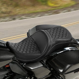 C.C. RIDER Touring Seat Driver Passenger Seat 2 Up Seat For FL Touring Road King Electra Glide Road Glide, White, 2009-2023