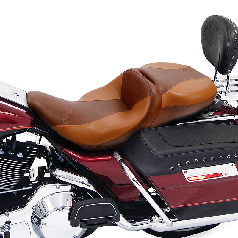 RIDER Touring Seat Up Seat Driver Passenger Seat For Harley CVO Road Glide Electra Glide Street Glide Road King Brown, 1997-2007