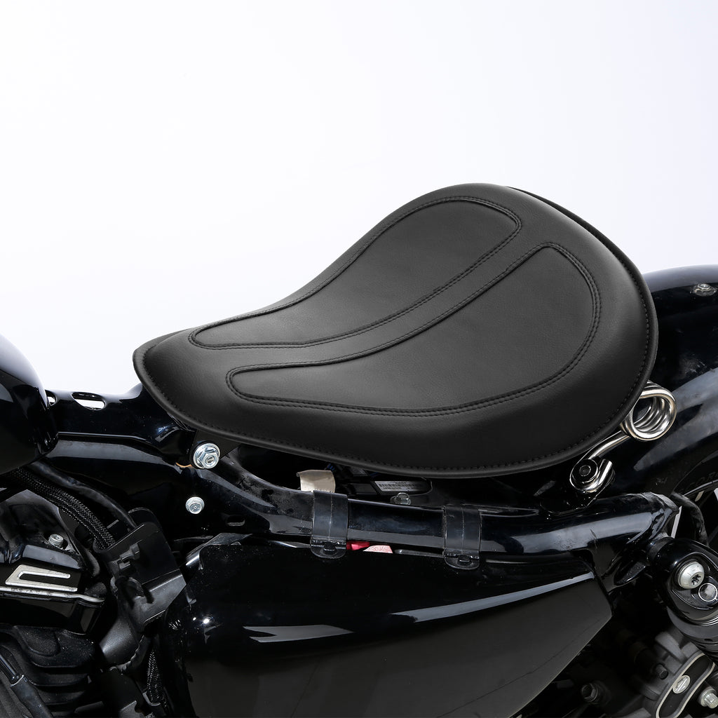 Harley Sportster Spring Solo Seat 11x14 Snub Nose Black White