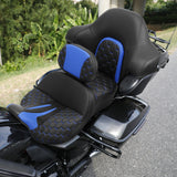 C.C. RIDER Touring Seat Driver Passenger Seat With Backrest For Harley CVO Road Glide Electra Glide Street Glide Road King, Black Blue, 2014-2024