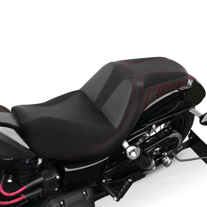 C.C. RIDER Dyna Step Up Seat 2 up Seat Alcantara Motorcycle Seats For Dyna Low Rider Fat Bob FXD/FXDWG, 2006-2017