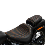 C.C. RIDER Softail Seat Driver And Passenger Seat 2 Up Seat Motorcycle Seats Cover For Street Bob Softail Standard FXBB FXST Black Orange 2018-2024