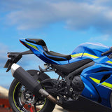 C.C. RIDER Carbon Fiber Pattern Front And Rear Seat With  Blue Trimming For SUZUKI GSXR1000, 2009-2016