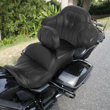 C.C. RIDER Touring Seat Driver Passenger Seat With Backrest For Harley CVO Road Glide Electra Glide Street Glide Road King, Black, 2014-2023
