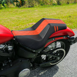 C.C. RIDER Softail Step Up Seat 2 up Seat Lattice Stitching For Softail Standard Street Bob FXBB Standard FXST, 2018-2024