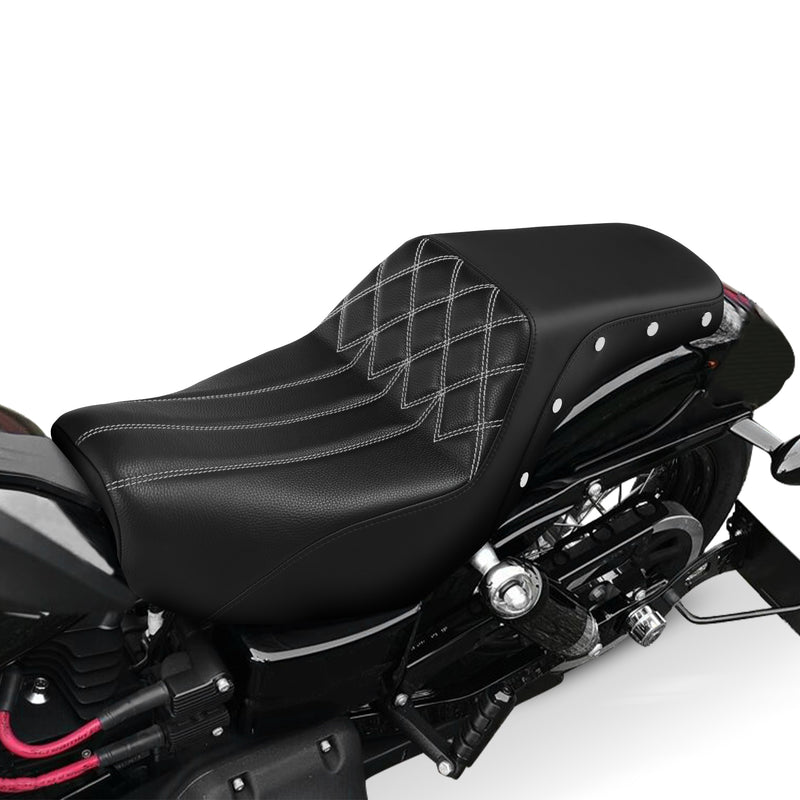 C.C. RIDER Dyna Step Up Seat 2 up Seat For Fat Bob FXD/FXDWG Lattice Stitching Studs Design, 2006-2017