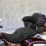 C.C.RIDER Indian Chieftain 2 Up Seat Touring Motorcycle Seat With Passenger Backrest Pad, 2014-2024