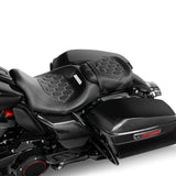 Gel Seat C.C. RIDER Two-Piece 2-Up Seat Bullet For Harley Touring CVO Electra Street Glide 2009-2023