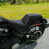 C.C. RIDER Softail Step Up Seat 2 Up Seat Diamond Stitching For Softail Street Bob FXBB Standard FXST Models 2018-2024