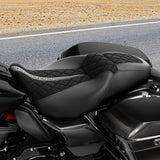 C.C. RIDER Touring Seat 2 up Seat Driver Passenger Seat Custom Motorcycle Seat For Harley Touring Street Glide Road Glide Electra Glide, 2008-2023