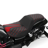 C.C. RIDER Dyna Step Up Seat 2 up Seat Honeycomb Stitching For Dyna Low Rider Fat Bob FXD/FXDWG, 2006-2017