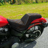 C.C. RIDER Softail Step Up Seat 2 Up Seat Diamond Stitching For Softail Street Bob FXBB Standard FXST Models 2018-2024