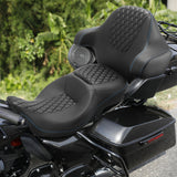 C.C. RIDER King Passenger Backrest King Tour Pack Trunk Backrest For Touring Road Glide Electra Glide Street Glide Road King, 2014-2023