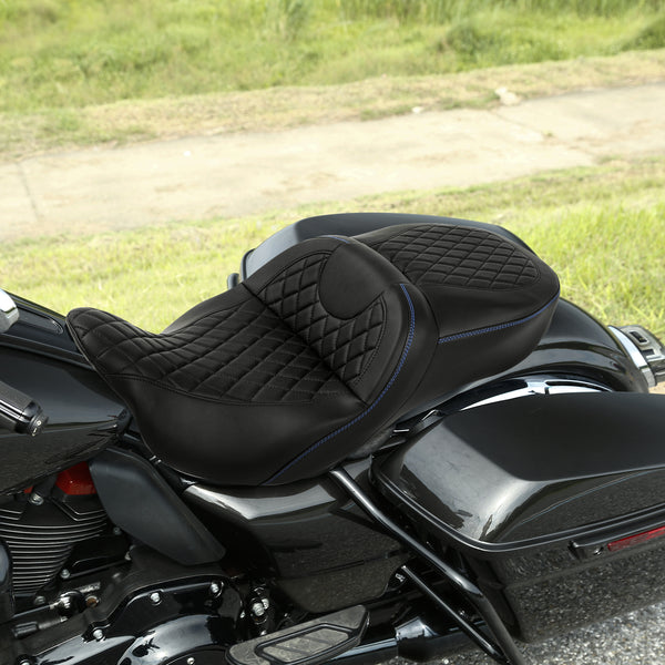 C.C. RIDER Touring Seat 2 Up Seat Driver Passenger Seat For Harley CVO ...