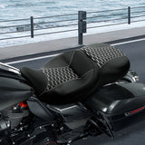 C.C. RIDER Touring Seat 2 Up Seat Driver Passenger Seat Homeycomb For Harley CVO Road Glide Electra Glide Street Glide Road King, 2009-2023