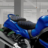 C.C. RIDER GSX1300R Front And Rear Seat Fit For SUZUKI Hayabusa GSX1300R Black Blue Stitch, 2008-2020