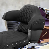 C.C.RIDER Indian Chieftain 2 Up Seat Stud Design Lattice Stitching Touring Motorcycle Seat, 2014-2024
