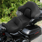 C.C. RIDER King Passenger Backrest King Tour Pack Trunk Backrest Cosmo For Touring Road Glide Electra Glide Street Glide Road King, 2014-2023