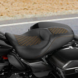 C.C. RIDER Touring Seat 2 up Seat Driver Passenger Seat For Harley Touring Street Glide Road Glide Electra Glide, 2008-2024