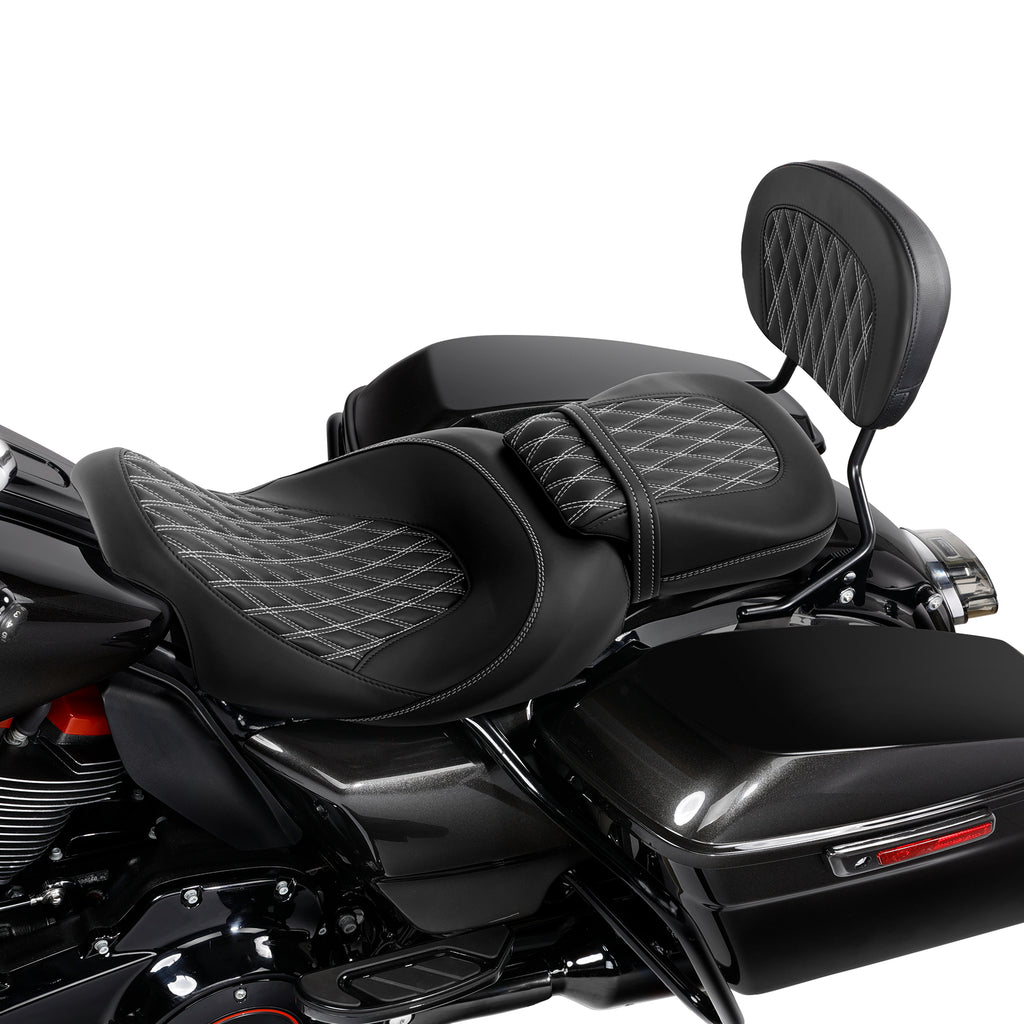 thumbnail image 2 of Passenger Sissy Bar Backrest For Harley Touring 2009+ Road Glide, Street Glide, Electra Glide - Chrome, Detachable 2 of 13