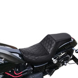 C.C. RIDER Dyna Step Up Seat 2 up Seat Black Lattice Stitching For Low Rider Fat Bob FXD/FXDWG, 2006-2017