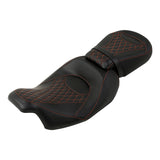 C.C. RIDER Touring Seat Two Piece 2 Up Seat Low Profile Driver Passenger Seat Diesel For Road Glide Street Glide Road King, 2009-2023