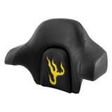 C.C. RIDER Touring Seat Driver Passenger Seat With Backrest For Harley CVO Road Glide Electra Glide Street Glide Road King, Black Yellow, 2014-Later