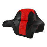 C.C. RIDER Touring Seat Driver Passenger Seat With Backrest For Harley CVO Road Glide Electra Glide Street Glide Road King, Red, 2014-2023
