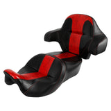 C.C. RIDER Touring Seat Driver Passenger Seat With Backrest For Harley CVO Road Glide Electra Glide Street Glide Road King, Red, 2014-2023