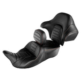 C.C. RIDER Touring Seat 2 Up Seat Driver Passenger Seat With Backrest For Harley CVO Road Glide Electra Glide Street Glide Road King, 2014-2023