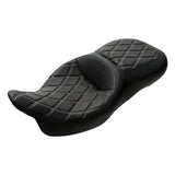 C.C. RIDER Touring Seat 2 Up Seat Driver Passenger Seat Double Roll For Harley CVO Road Glide Electra Glide Street Glide Road King, 2009-2023