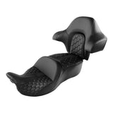 C.C. RIDER Touring Seat Driver Passenger Seat With Backrest For Harley CVO Road Glide Electra Glide Street Glide Road King, Black, 2014-2023