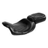 C.C. RIDER Touring Seat Two Piece 2 Up Seat Low Profile Driver Passenger Seat Road Stallion For Road Glide Street Glide Road King, 2009-2023