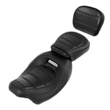 C.C. RIDER Touring Seat Two Piece 2 Up Seat Low Profile Driver Passenger Seat With Backrest For Road Glide Street Glide Road King, 2014-2023