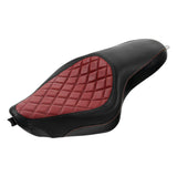 C.C. RIDER Sportster Burgundy Seat 2 up Seat Iron 883 Iron 1200 XL883 XL1200 Bobbor Seat, 2004-2023