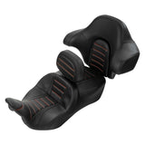 C.C. RIDER Touring Seat 2 Up Seat Driver Passenger Seat With Backrest For Harley CVO Road Glide Electra Glide Street Glide Road King, 2014-2023
