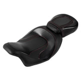 C.C. RIDER Touring Seat Two Piece 2 Up Seat Low Profile Driver Passenger Seat Classic Comfort For Road Glide Street Glide Road King, 2009-2023