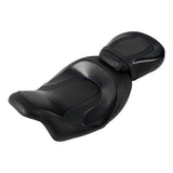 C.C. RIDER Touring Seat Two Piece 2 Up Seat Low Profile Driver Passenger Seat Classic Comfort For Road Glide Street Glide Road King, 2009-2023