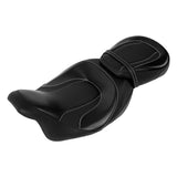 C.C. RIDER Touring Seat Two Piece 2 Up Seat Low Profile Driver Passenger Seat Classic Comfort For Road Glide Street Glide Road King, 2009-2023