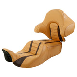 C.C. RIDER Touring Seat Driver Passenger Seat With Backrest For Harley CVO Road Glide Electra Glide Street Glide Road King, Yellow, 2014-2023