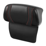 C.C. RIDER Touring Seat Two Piece Low Profile Driver Passenger Seat With Backrest For Road Glide Street Glide Road King, Black Red, 2009-2024