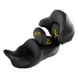 C.C. RIDER Touring Seat Driver Passenger Seat With Backrest For Harley CVO Road Glide Electra Glide Street Glide Road King, Black Yellow, 2014-Later