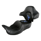 C.C. RIDER Touring Seat Driver Passenger Seat With Backrest For Harley CVO Road Glide Electra Glide Street Glide Road King, Black Blue, 2014-2023