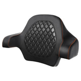 C.C. RIDER Touring Seat Driver Passenger Seat With Backrest For Harley CVO Road Glide Electra Glide Street Glide Road King, Black Orange, 2014-2023