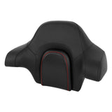 C.C. RIDER Touring Seat Driver Passenger Seat With Backrest For Harley CVO Road Glide Electra Glide Street Glide Road King, Black Red, 2014-2023