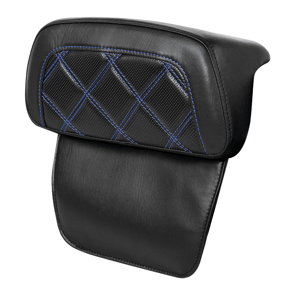 C.C. RIDER Touring Seat Driver Passenger Seat With Backrest For Harley Touring Street Glide Road Glide Electra Glide, Black Blue, 2008-2023