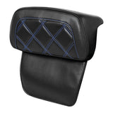 C.C. RIDER Touring Seat Driver Passenger Seat With Backrest For Harley Touring Street Glide Road Glide Electra Glide, Black Blue, 2008-2024